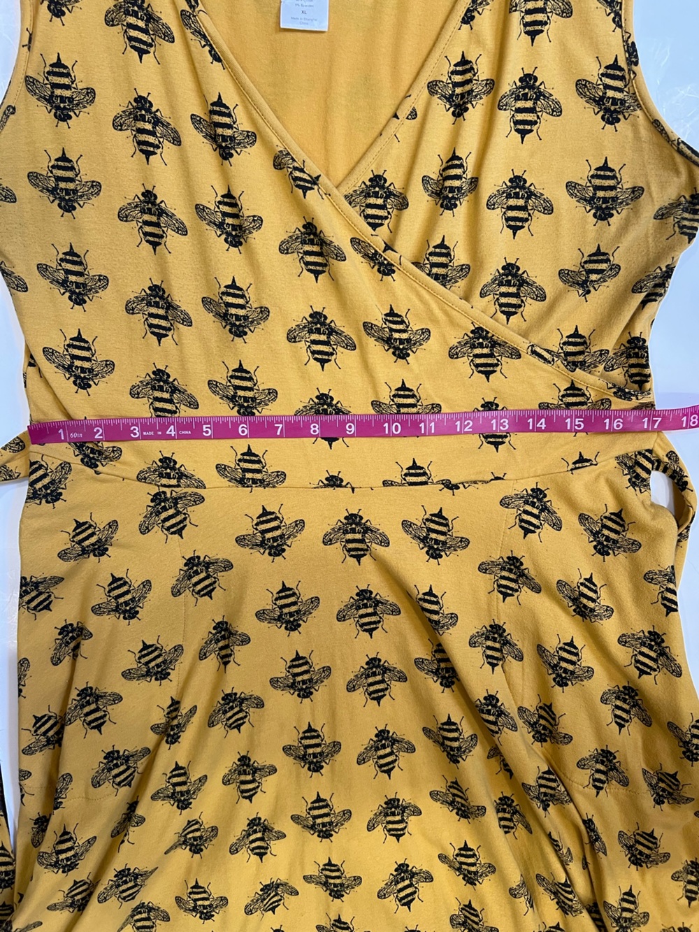 Effie's Heart Mustard Wrap Midi Dress with Bee Print - Picture 13 of 14